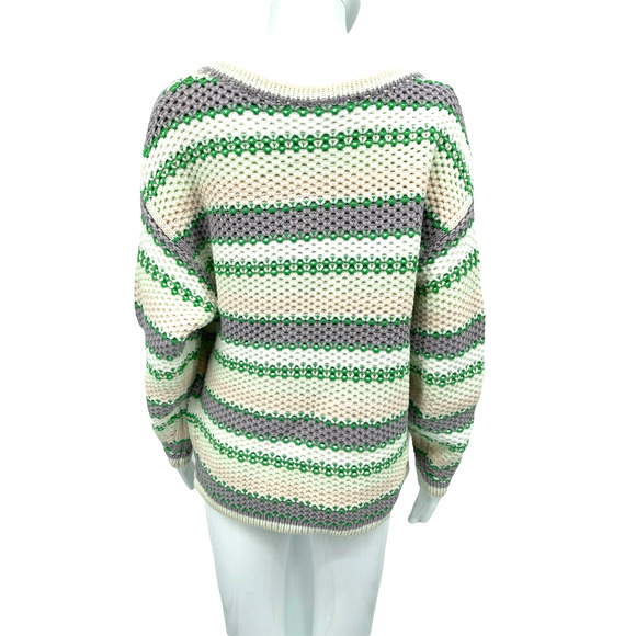 Reiss Anna Pastel Stripe Knit Sweater Pullover In Green & White Sz S - Picture 5 of 12